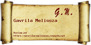 Gavrila Melissza névjegykártya
